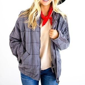 Free People Quilted Dolman Jacket